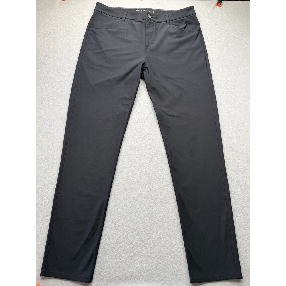 Vuori Meta Pant Mens Gray Performance Stretch 5-Pocket Trousers Slim Fit 36x31